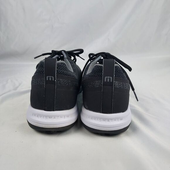 TravisMathew Mens 10 Knit Sneakers Black Grey Lace Up Casual Walking main image 6